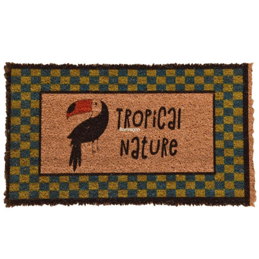 Tropical Blue Natural Coconut Doormat 60X40Cm