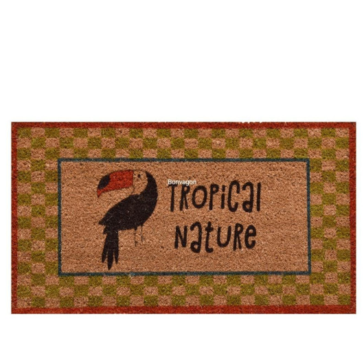Tropical Green Natural Coconut Doormat 60X40Cm