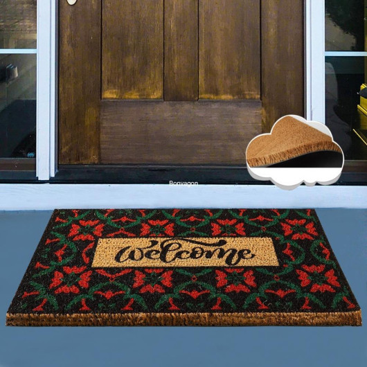 Vintage Black Natural Coconut Doormat 60X40Cm