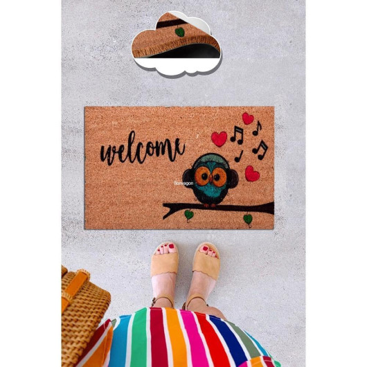 Welcome Birdy Ramo Natural Coconut Doormat 60X40Cm