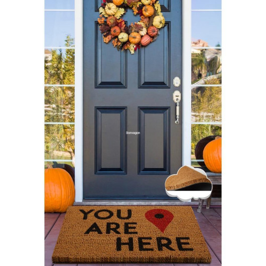 You Are Here Natural Coconut Doormat 60X40Cm