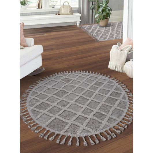 Konfor Beverly Round Modern Woven Loop Carpet