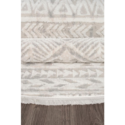 Konfor Round Modern Woven Loop Carpet