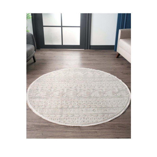 Round Modern Woven Loop Carpet
