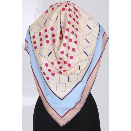 Mixed Patterned Rayon Scarf - Baby Blue