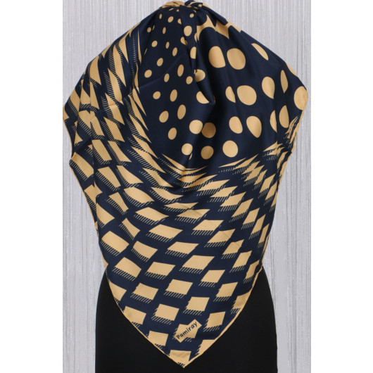 Optical Patterned Twill Scarf - Mustard