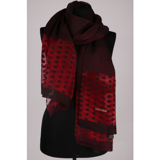 Evening Dress Honeycomb Textured Shawl - Claret Red