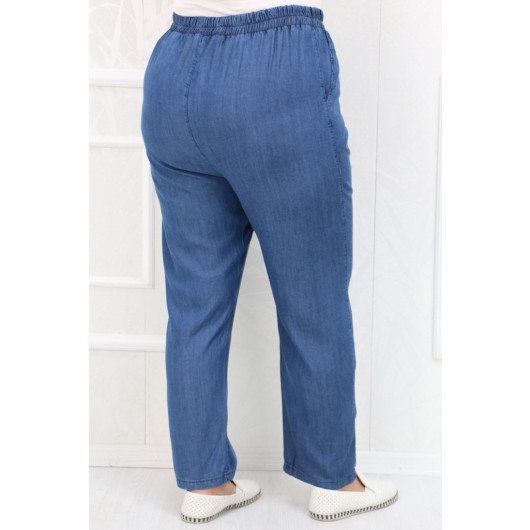 Plus Size Skinny Jeans-Dark Blue