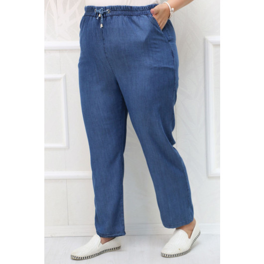 Plus Size Skinny Jeans-Dark Blue