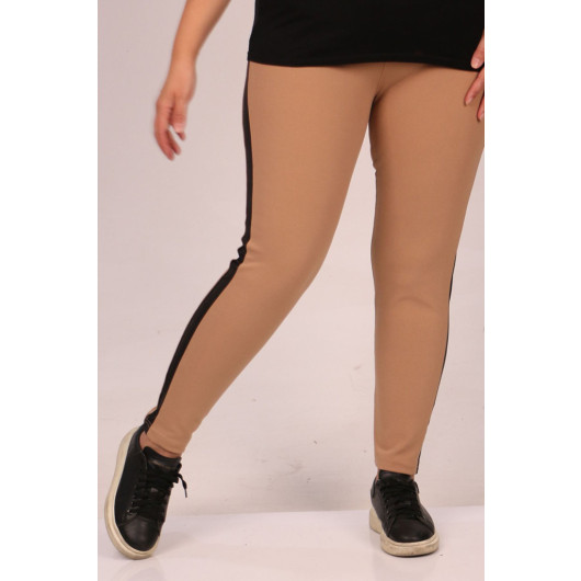 Plus Size Scuba Tights With Side Waterport - Mink