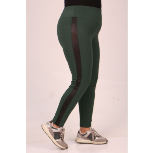 Plus Size Scuba Tights With Side Waterport-Emerald