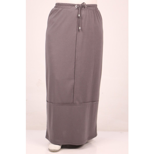 Large Size Two Thread Piece Skirt-Anthracite