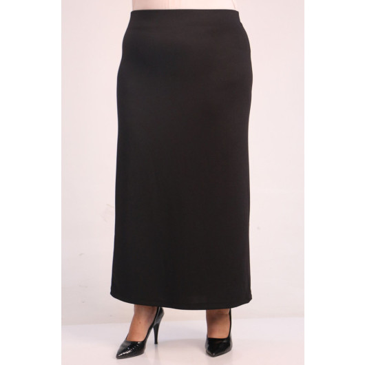 Plus Size Scuba Pencil Skirt - Black