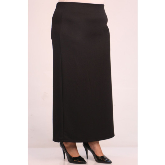 Plus Size Scuba Pencil Skirt - Black