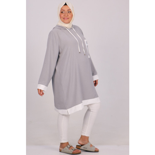 Large Size Airobin Tunic With Pockets - Gray