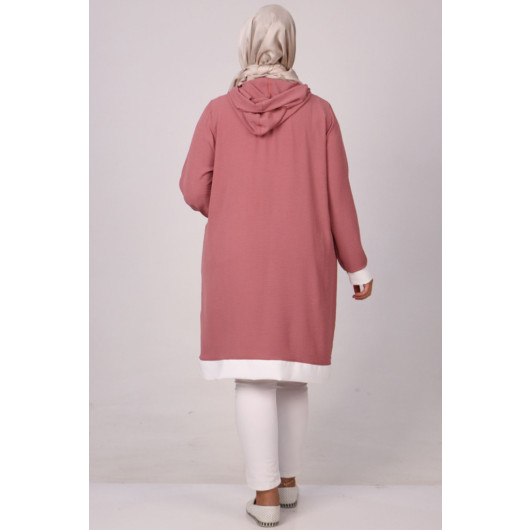 Large Size Airobin Tunic With Pockets -Dried Rose
