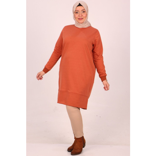 Plus Size Basic Two Thread Tunic-Tile