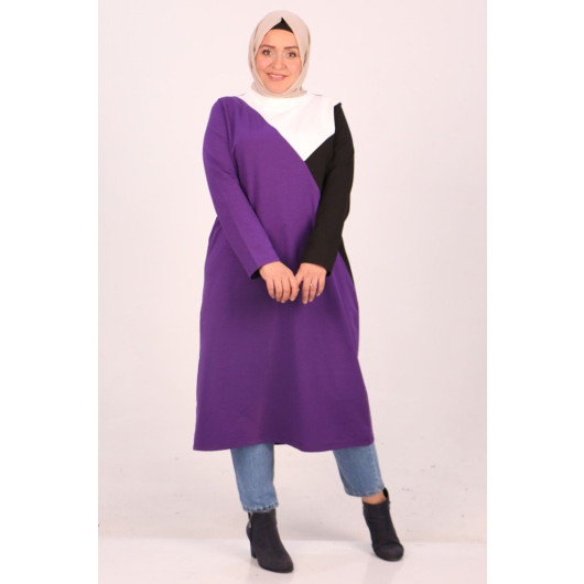 Large Size Two Thread Garni Tunic-Purple