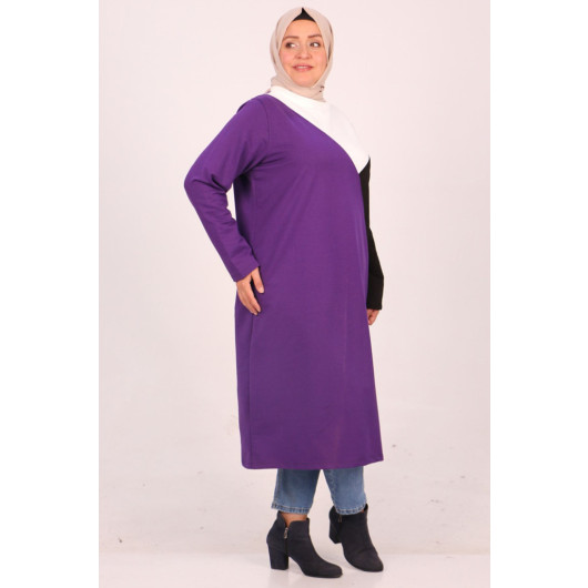 Large Size Two Thread Garni Tunic-Purple