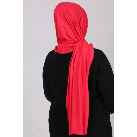 Combed Cotton Shawl - Red