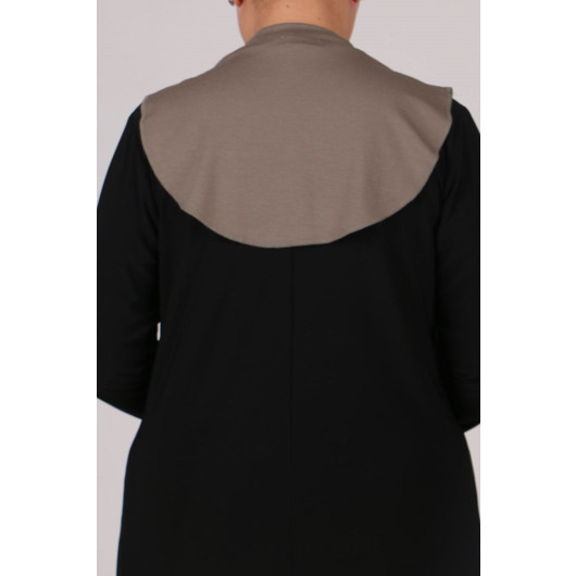 Hijab Oval Neck Collar - Mink