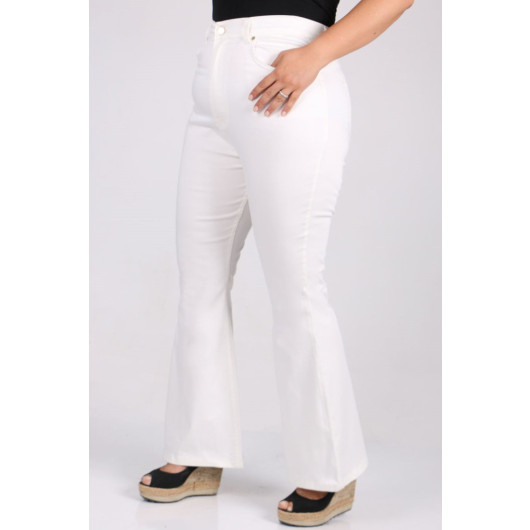 Plus Size Flare Jeans - White