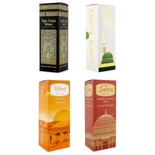 Kaaba Cover Scent, Medina Ravza Scent, Uhud Scent And Dome Of The Rock Scent Spray 400 Ml