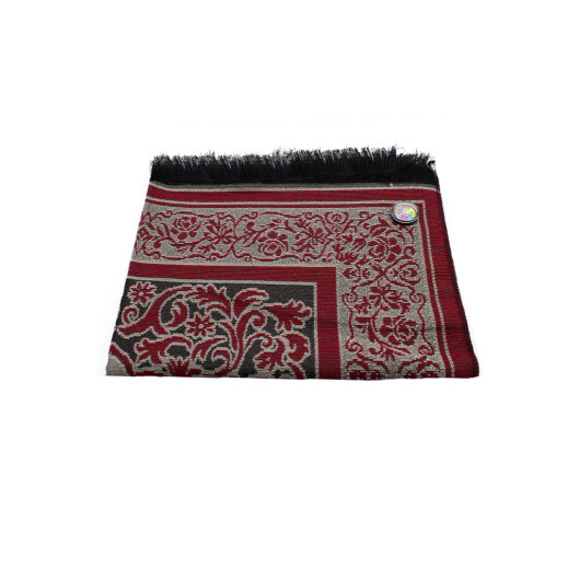 Red Prayer Rug With Compass Showing Qibla