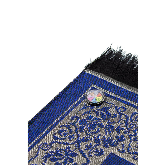 Blue Prayer Rug With Compass Showing Qibla