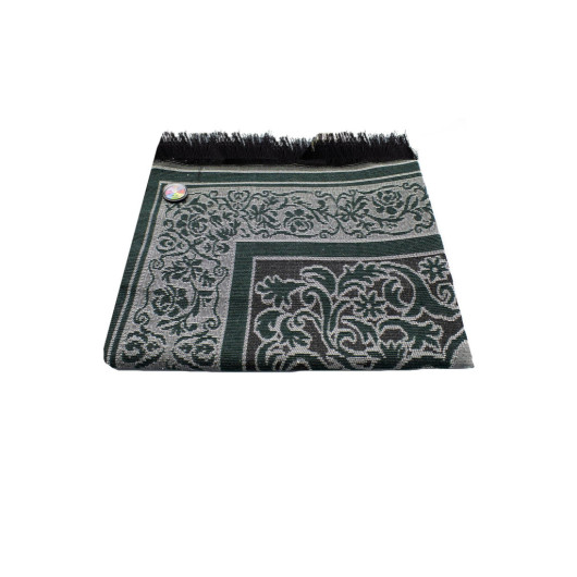 Green Prayer Rug With Compass Showing Qibla