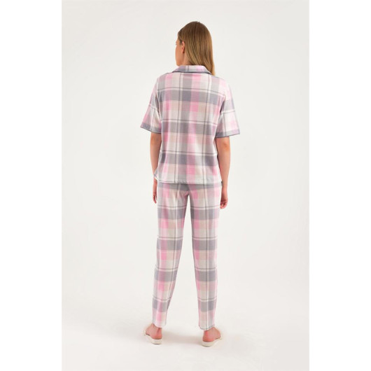 Short Sleeve Front Buttoned Pajama Set