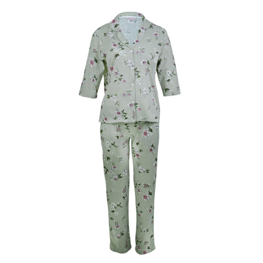 Short Sleeve Front Buttoned Pajama Set