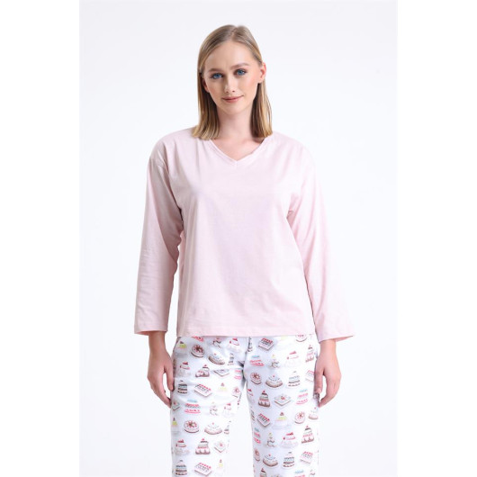 Cake Patterned Pajama Set