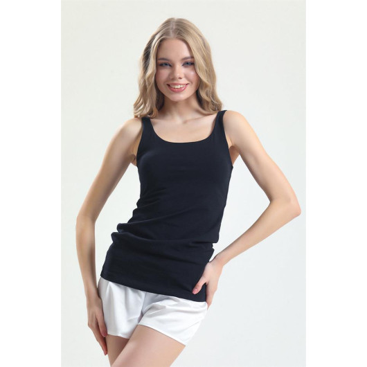 Combed Fabric Tight Strap Long Undershirt