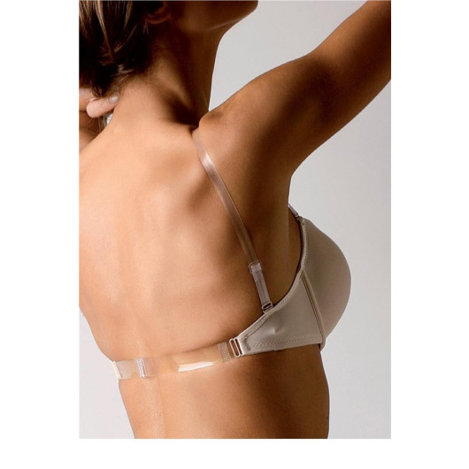 Front Clip Back And Strap Transparent Sponge Bra