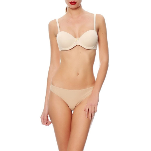 Plain Fabric Multi Padded Strapless Bra