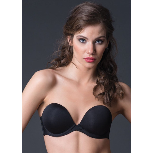 Plain Fabric Multi Padded Strapless Bra