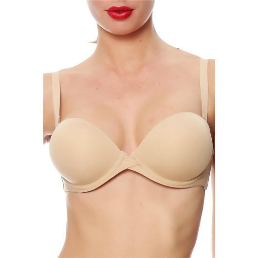 Plain Fabric Multi Padded Strapless Bra