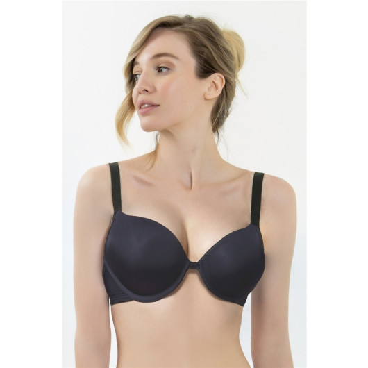 Plain Fabric Support Padded Mid Cut Bra