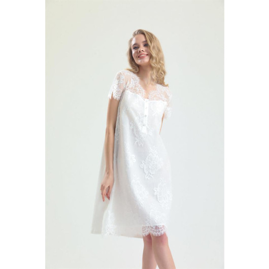 Cotton Lace Dressing Gown Nightgown Set