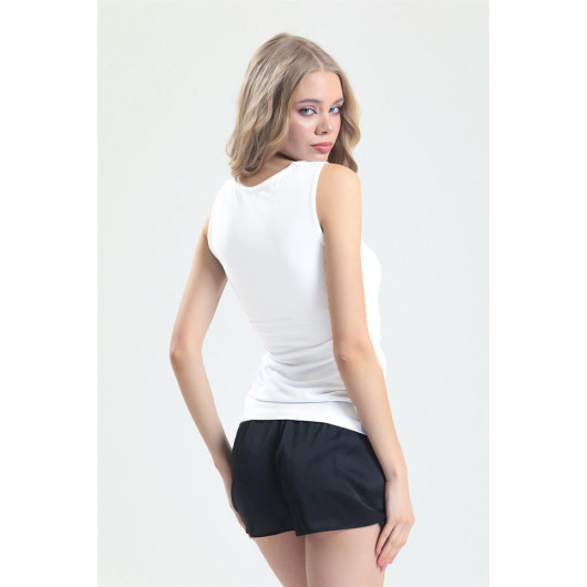 Combed Fabric Wide Strap Long Undershirt