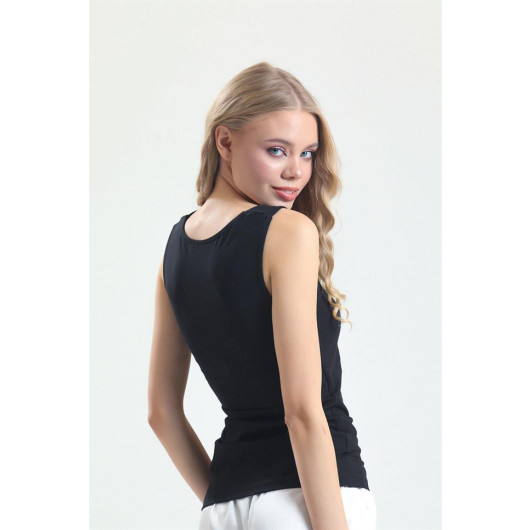 Combed Fabric Wide Strap Long Undershirt