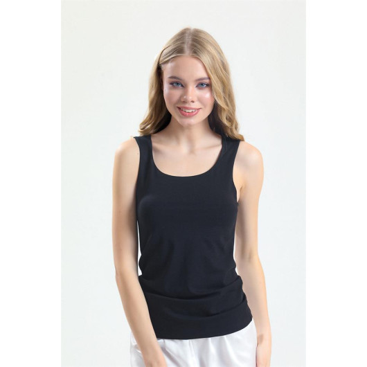 Combed Fabric Wide Strap Long Undershirt