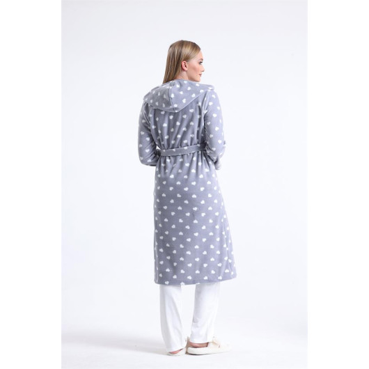 Long Fleece Dressing Gown