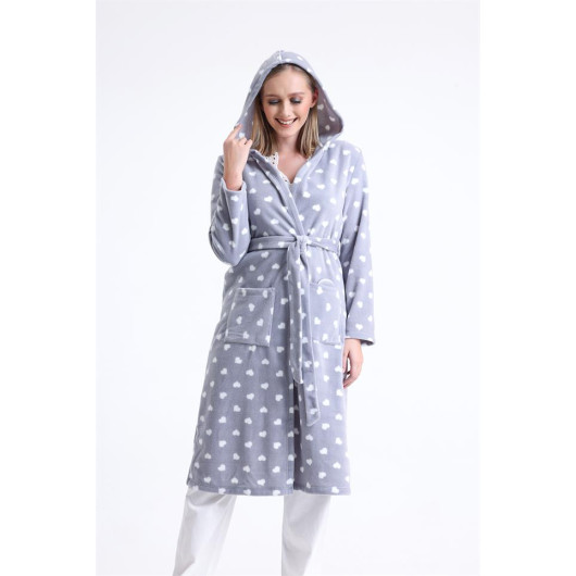 Long Fleece Dressing Gown