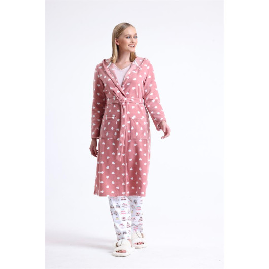 Long Fleece Dressing Gown