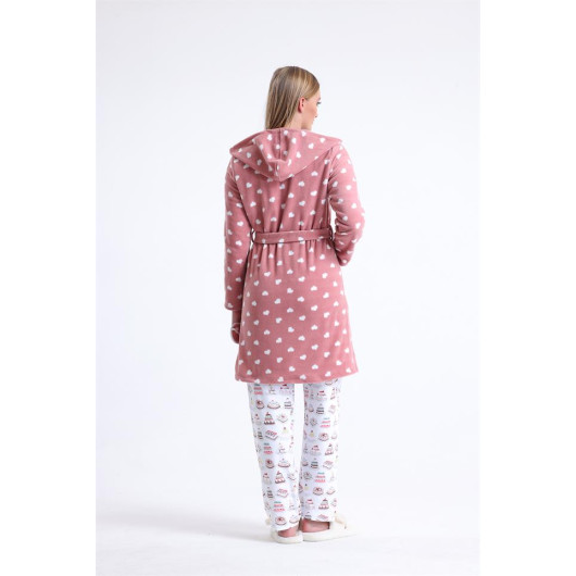 Long Fleece Dressing Gown