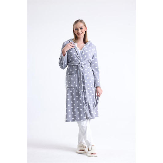 Long Fleece Dressing Gown