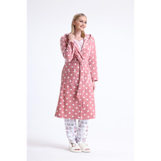 Long Fleece Dressing Gown