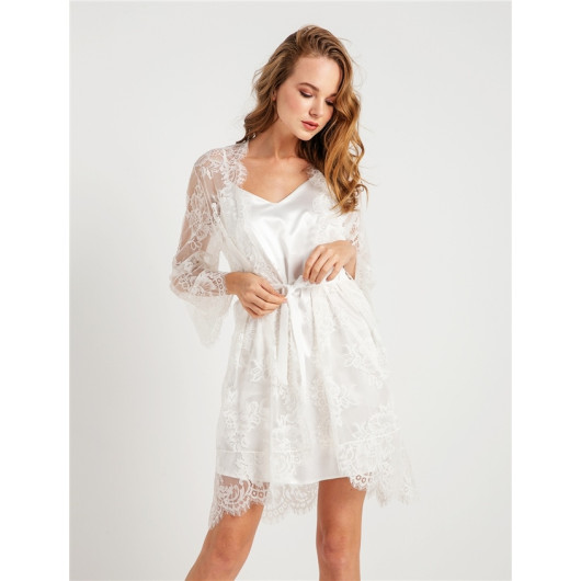 Tassel Lace Dressing Gown